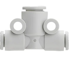 SMC PNEUMATIK jungtis, įstatomasis, T formos, one-touch, Ø6 mm žarnos prijungimas iš polipropileno plastiko. 6 mm 6 mm Tipas: KQ2T06-00A