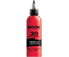 Smiffys Neon raudoni UV audinio dažai, 125 ml