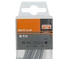 Grąžtas Bahco 1/4" antgaliai TX15 70 mm - 1/4" šešiakampis DIN 3126 ir ISO 1173, C 6.3 tipas