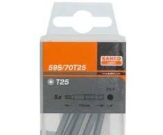 Grąžtas Bahco antgaliai tx25 70 mm - 59s/70t25 pramoniniai antgaliai, 5 vnt. dėžutėse