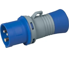 Solar Plus CEE kištukas H6 230V 16A 3 polių mėlynas, tinka Ø6,5-15 mm kabeliui, varžtiniai gnybtai, IP44 IK8
