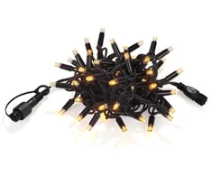Solar Plus „Chrissline Pro“ LED gintaro spalvos šviesų girlianda, 5,3 metro ilgio su 50 lempučių, 0,1 metro ilgio prailginimo laidas. Paleidimo laidą reikia įsigyti atskirai.
