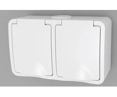 Solar Plus Dvigubas schuko lizdas 16A IP54 baltas