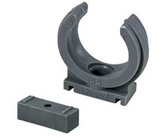 Nordisk Wavin Pilkas PP vamzdžių laikiklis, 32 mm, skirtas 32 mm HT drenažo vamzdžiui
