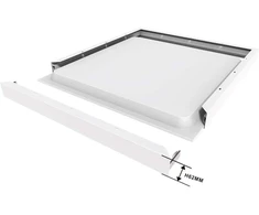 Solar Plus LED PLOKŠČIOJO MODELIO MONTAVIMO RĖMAS 598x598x62 mm, BALTA RAL9016 - Rinkinys kaip surinkimo rinkinys. Lengvas surinkimas ir montavimas.