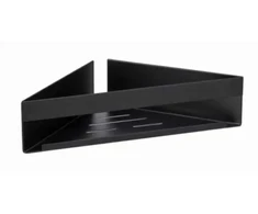Solar Plus Nerūdijančio plieno kampinė lentyna, matinės juodos spalvos, 36 x 17 x 8 cm - Lengvai montuojama be gręžimo su „Turbo-Loc®“ sistema - tvirtas ir patvarus lipnus pagrindas