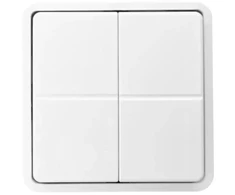 Solar Plus Belaidis 4 mygtukų jungiklis su maitinimu iš baterijos, skirtas ABB-free@home, tinka Fuga ir atnaujina jūsų esamą instaliaciją į išmaniuosius namus.
