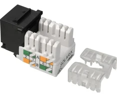 Solarix Cut-in Keystone CAT5E UTP RJ45 juodas gnybtų blokas 90° SXKJ-5E-UTP-BK-90