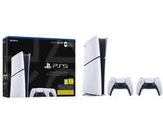 Sony Interaktyvios pramogos „Playstation 5 Slim Digital“, „PlayStation 5“, juoda, balta, 16384 MB, GDDR6, 448 GB/s, AMD