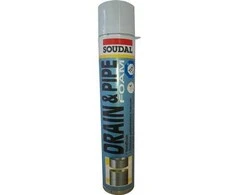 SOUDAL Drain &amp; Pipe Well Foam 750 ml, vienkomponentės savaime besiplečiančios paruoštos naudoti poliuretano putos