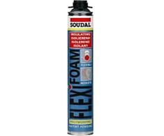 SOUDAL Flexifoam NBS pistoletas 750 ml, vienkomponentės savaime besiplečiančios paruoštos naudoti poliuretano putos.