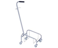 Kibiro vežimėlis, Tina Trolleys, 400x270x900 mm, sidabrinis, milteliniu būdu dažytas plienas, su rankena.