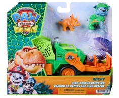 Spin Master Psi Patrol Dino Movie Rocky Śmieciarka Dino Rescue Važiuoklė 23 Cm + Figurki