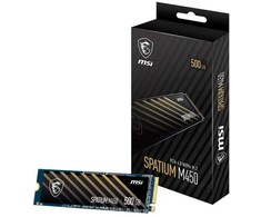 SSD MSI SPATIUM M450 500GB M.2 PCIe Gen4 NVMe 3D NAND Rašymo greitis 2300 MBytes/sec Skaitymo greitis 3600 MBytes/sec 2.15mm TBW 300 TB MTBF 1500000 hours S78-440K380-P83