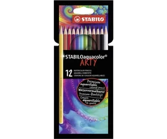 STABILO Watercolour crayons "Aquacolor ARTY", 12 different colours