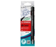 STABILO dr!ver, Juodas, Mėlyna, Žalias, Raudona, Medium, Juodas, Vanduo-based ink, 0.8 mm, Metal