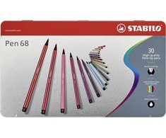 STABILO Pen 68, 30 spalvų, daugiaspalvis, apvalus galiukas, 1 mm, daugiaspalvis, šešiakampis