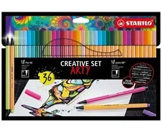 Stabilo rinkinys Cienkopis STABILO point 88 / Flamaster Pen 68 dėklas 36 vnt ARTY Creative Set 8868 / 36-1-20-6