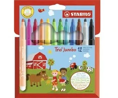Stabilo Flomasteriai TRIO Jumbo 12sp.