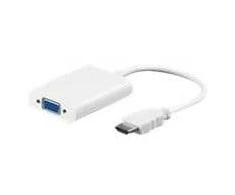 Wentronic „Goobay“ HDMI™ į VGA adapteris, baltas, 0,1 m – HDMI™ kištukas > VGA lizdas, 3,5 mm stereo lizdas (51758)