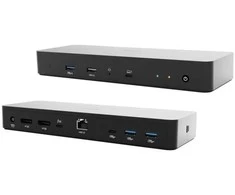 „I-tec TB4“ išmanioji dvigubo ekrano prijungimo stotelė, maitinimo šaltinis, 90 W, 2 x DP, vaizdo įrašymo įrenginys, TB garso jungtis, LAN, USB-A, 10 Gbps, USB-C, 10 Gbps, Kensingtono užraktas.
