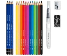 Staedtler 146 10C, Juoda, Mėlyna, Bordo, Ruda, Žalia, Šviesiai mėlyna, Šviesiai žalia, Alyvinė, Oranžinė, Persikų, Raudona, Geltona, 15 vnt.