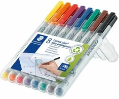 Staedtler 311 WP8, 8 pc(s), Juodas, Mėlyna, Brown, Žalias, Oranžinis, Raudona, Violet, Geltona, Pilkas, Polypropylene (PP), 0.4 mm