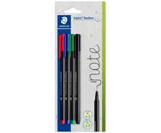 Staedtler Staedtler 334-S BK4 cienkopis Ultra Cienka Juodas, Mėlyna, Žalias, Raudona 4 vnt.