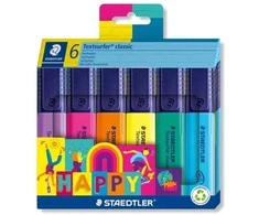 Staedtler 364 C6 HA, 6 pc(s), Mėlyna, Žalias, Oranžinis, Rožinė, Violet, Geltona, Chisel tip, Mėlyna, Žalias, Violet, Oranžinis, Geltona, Rožinė, Rectangle, 5 mm