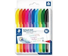 Staedtler vienkartiniai trikampiai tušinukai, 4320 M, 10 spalvų