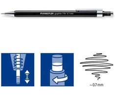 STAEDTLER Druckbleistift graphite 778 05-9 B 0,5mm Schaft juodas (778 05-9)