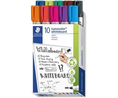 Staedtler Dry-ease markeris lentoms, 10 spalvų, Staedtler pakuotė