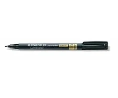 Staedtler Lumocolor 319, Juoda, Šepetėlis/Smulkus galiukas, Juoda, Polipropilenas (PP), Ploni/Itin ploni, 0,4 mm