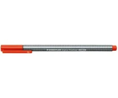 Staedtler triplus 334, Raudona, Pilka, Raudona, Trikampis, Vandens pagrindo rašalas, Metalas, 0,3 mm