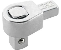 STAHLWILLE 734 serijos apvalus kvadratinis įrankis, 40 mm, 14 x 18 mm įdėklas, chromuotas