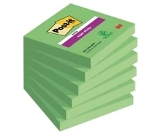 Staples POST-IT blokelis SUPER STICKY 654-6SS-AW, as1 pargus žalias, 76x76 mm, 90 lapų, 6 vnt.