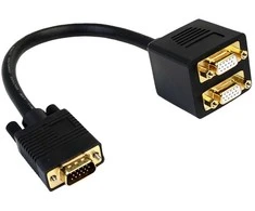 StarTech.com 1 pėdos VGA į 2x VGA vaizdo skirstytuvo kabelis – M/F, 0,3 m, VGA (D-Sub), 2 x VGA (D-Sub), kištukas, lizdas, juodas