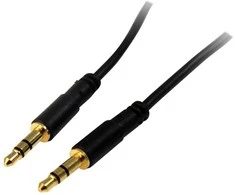 StarTech.com 15 pėdų plonas 3,5 mm stereo garso kabelis - M/M, 3,5 mm, kištukas, 3,5 mm, kištukas, 4,6 m, juodas