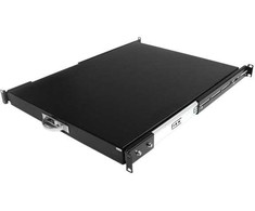StarTech.com 1U stumdomas serverio stelažas, montuojamas klaviatūros lentynėlėje, 55 svarai (25 kg), 22 col. (55 cm) gylio, plieno ištraukiamas stalčius, skirtas 19 colių AV, tinklo įrangos stelažui, reguliuojama lentyna, plienas, juodas, 5,7kg