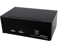 StarTech.com 2 prievadų dvigubas „DisplayPort“ USB KVM jungiklis su garsu ir USB 2.0 šakotuvu, 3840 x 2400 pikselių, 4K „Ultra HD“, 18 W, juodas