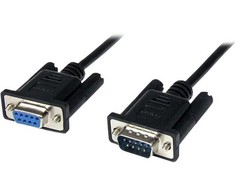 StarTech.com 2 m juodas DB9 RS232 nuoseklusis nulinio modemo kabelis F/M, juodas, 2 m, DB-9, DB-9, kištukas, lizdas