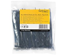 StarTech 100 PACK 4 CABLE TIES -Juodas/NYLON ZIP TIE WRAPS UL TAA