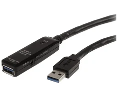 „StarTech.com“ 5 m USB 3.0 (5 Gbps) aktyvus prailginimo kabelis - M/F - TAA, 5 m, USB A, USB A, USB 3.2 Gen 1 (3.1 Gen 1), juodas