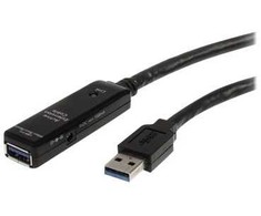 StarTech.com 5 m USB 3.0 aktyvus prailginimo kabelis - M/F, 5 m, USB A, USB A, USB 3.2 Gen 1 (3.1 Gen 1), juodas