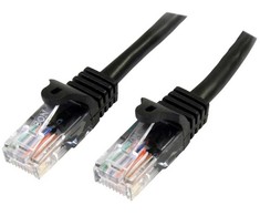 StarTech.com Cat5e jungiamasis kabelis su RJ45 jungtimis be jungčių - 3 m, juodas, 3 m, Cat5e, U/UTP (UTP), RJ-45, RJ-45, juodas
