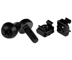 StarTech M6 x 12mm sraigtinis rinkinys / poveržlės / veržlės - 100kpl. Juodieji (CABSCRWM62B)