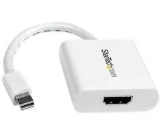 StarTech.com „Mini DisplayPort“ į HDMI adapteris – mDP į HDMI vaizdo keitiklis – 1080p – „Mini DP“ arba „Thunderbolt 1/2“ iš „Mac“ / kompiuterio į HDMI monitorių / ekraną / televizorių – pasyvus mDP 1.2 į HDMI adapteris – baltas, 0,12 m, „Mini-DisplayPort“, HDMI, kištukas, lizdas, tiesus