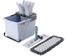Pradinis rinkinys, Vileda UltraSpeed Pro, 15 l, pilkas, poliesteris / milteliniu būdu dažytas plienas / PP / plienas, 40 cm, su rankiniu presu