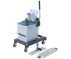Pradinis rinkinys, Vileda UltraSpeed Pro, 25 l, pilkas, poliesteris / milteliniu būdu dažytas plienas / PP / plienas, 40 cm, su rankiniu presu – be rankenos