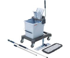 Pradinis rinkinys, Vileda UltraSpeed Pro Ready To Go, 25 l, pilkas, poliesteris / milteliniu būdu dažytas plienas / PP / plienas, 40 cm, su rankiniu presu